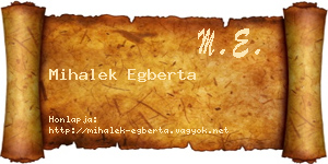 Mihalek Egberta névjegykártya